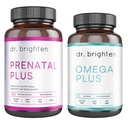 Tri. Brighten Prenatal Plus ja Omega Plus Bundle raskaana oleville tai hoitoäideille, ei-GMO, Ei gluteenia, Ei soijaa