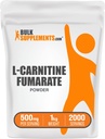 BulkSupplements.com L-Carnitine Fumarate Powder - Carnitine Supplement, Sport Nutrition, L-Carnitine 500mg - Gluten Free, 500mg per servering, Gluten Free, 1kg (2,2 lbs) (Pack av 1)