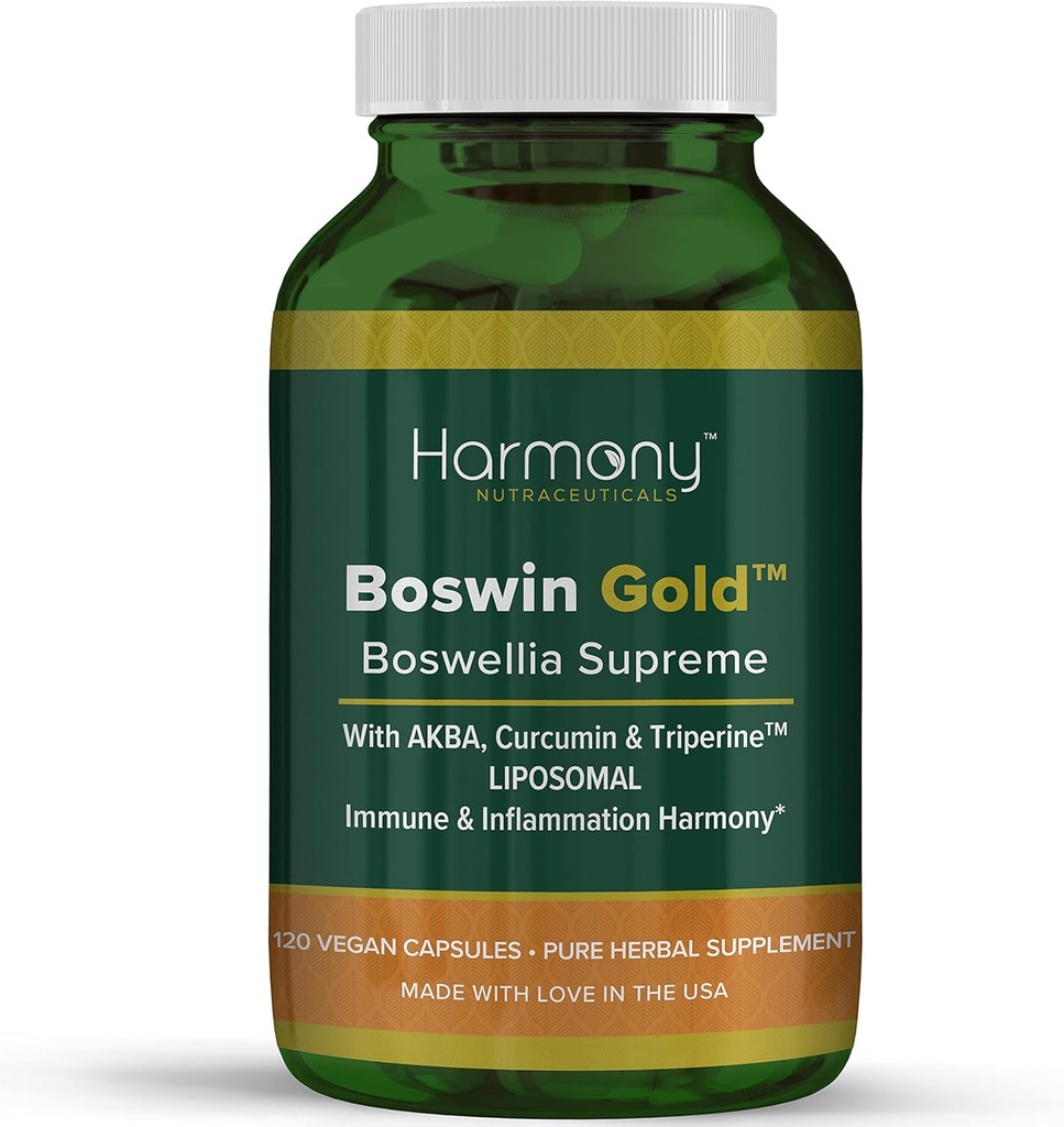 Harmony Nutraceuticals Boswin Gold Liposomal - Korkein Potency Maksimi bioaktiivisuus Dr. Gummanin kliininen aste Synergioitu Turmeric & Triperiine