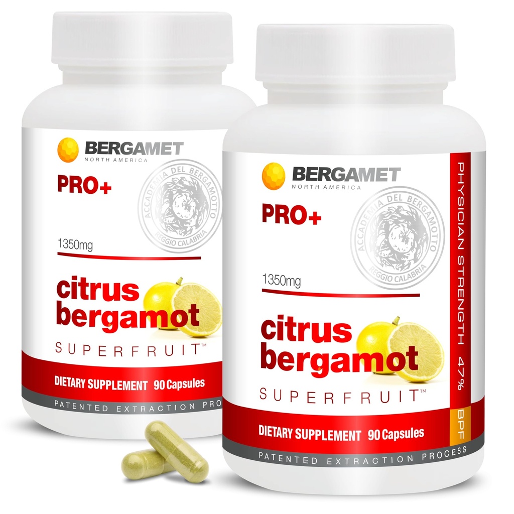 Citrus Bergamot SuperFruit PRO + med Olive Leaf Extract - 47% BPF - 80% polyfenoler - 675 mg per portion - Worlds Strongest - Backed by Clinical Studies - Made in the USA - 180 Caps