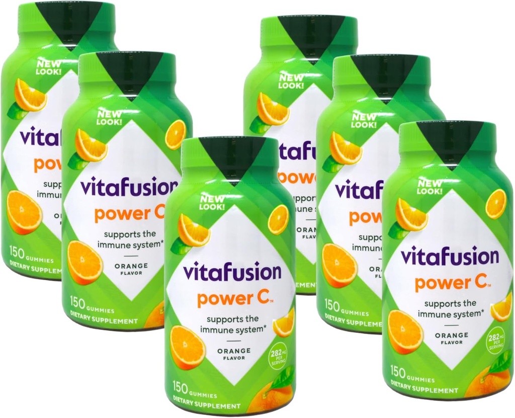 VitaFusion Power C Gummy vitamiinit aikuisille Ehdottomasti oranssi - 150 ct, 6 kpl pakkaus