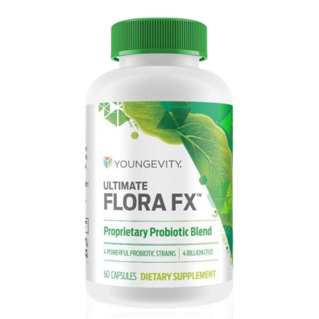 Ultimate Flora FXTM - Prebiotisk och probiotisk tillskott - Stöder Digestive Health och Gut Microbiome - 4 miljarder CFU - Glucono Delta Lactone - 60 vegetariska kapslar
