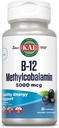 KAL Vitamin B-12 Methylcobalamin Lozenges 5000mcg, hälsosam energi, metabolism, Nerve & Red Blood Cell Support, * Optimal Absorption, Natural Acai Flavor, Vegan, Sugar Free, 60 Servings, 60 Lozenges