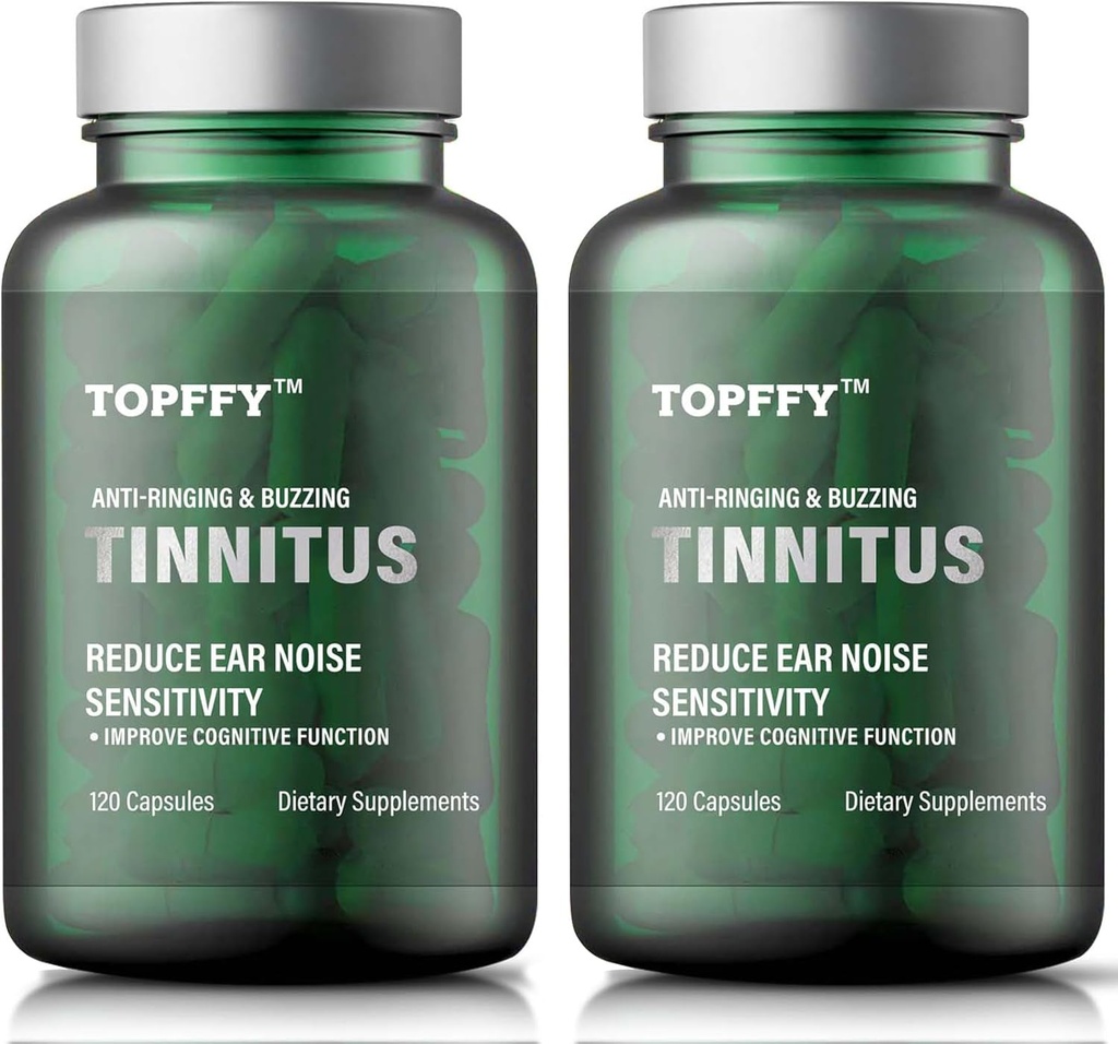 Tinnitus Relief för Ringing Ears, 1200MG Tinnitus Relief Supplement, för Hearing Loss och Ear Ringing & Tinnitus Relief, 240 Softgels (2pack)