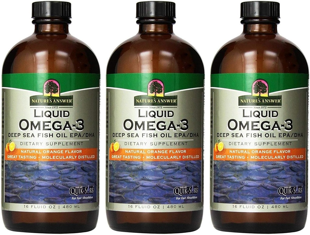 (3 PAKKAUS) - Natures Vastaus - Omega 3 Liquid 480ml 3 PACK BUNDLE