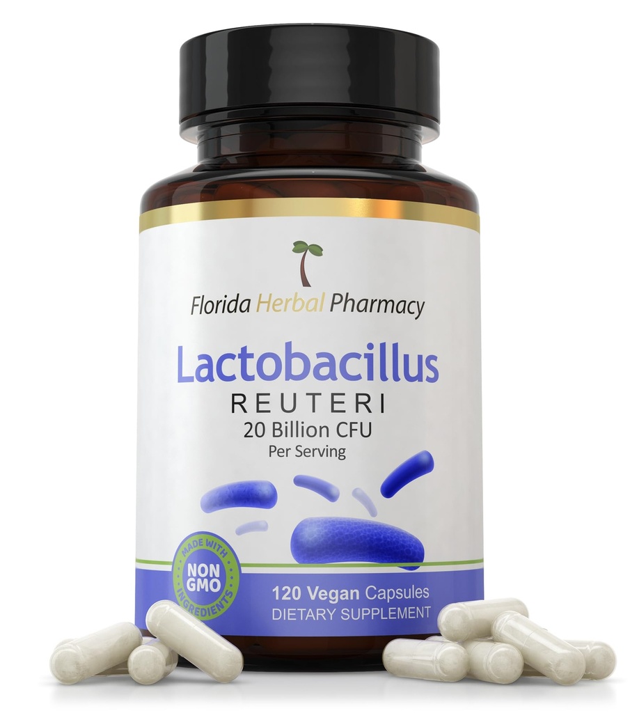 Florida Herbal Pharmacy, Lactobacillus Reuteri (Probiootti) Supplement Kapselit, 20 miljardia PMY