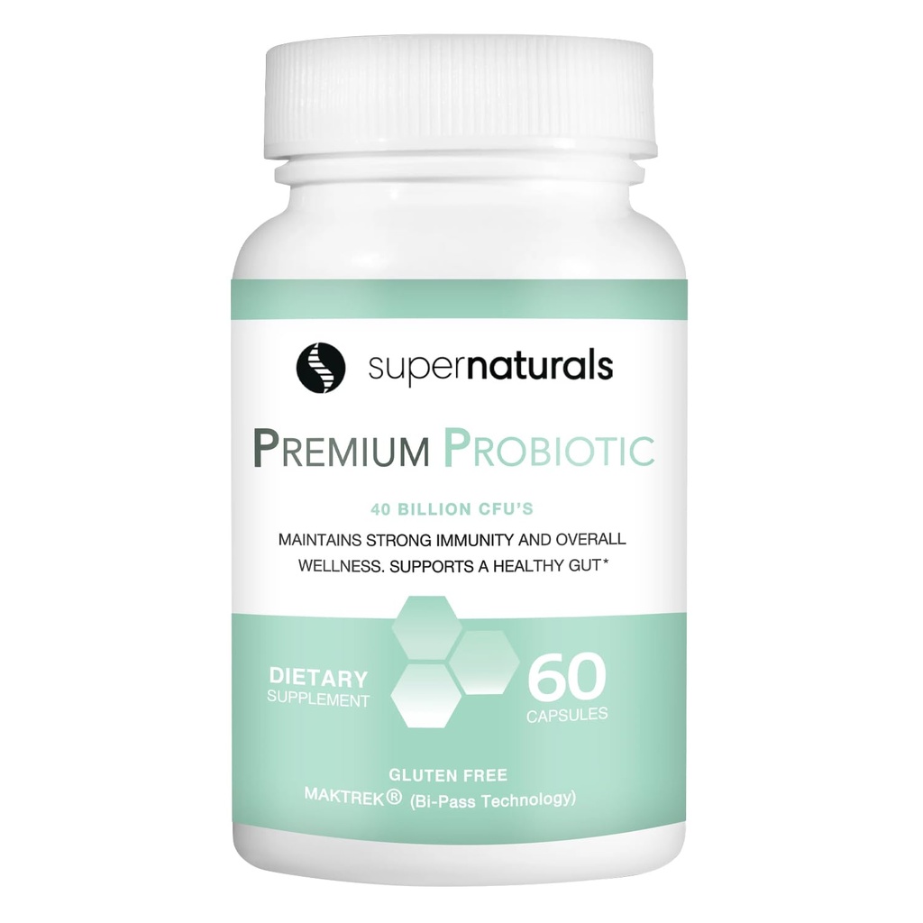 Premium Probiootit, 40 miljardia PMY Probiootteja digestiiviselle terveydelle, valmistettu MAKTrek Bipass Technology, Naiset ja miehet Probiootit Gut Health, 60 Probioottikapselit