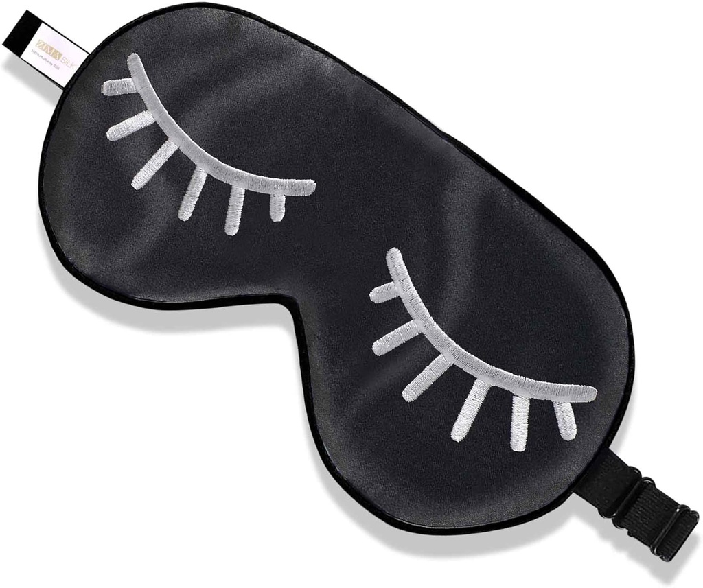 ZIMASILK 100% Natural Silk Sleep Mask Blindfold,Säädettävä Super-Smooth Soft Eye Mask for Nukkua Bag(Eyeraps)