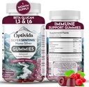 Optivida Nano Silver Immuuni Tuki Gummies (60 Count) ... Beta Glucan lisäravinteet päivittäiseen immuunitukeen, Orchard Berry Flavor for Immuno Health, Kolloidinen Silver Supplement Beta Glucan 100