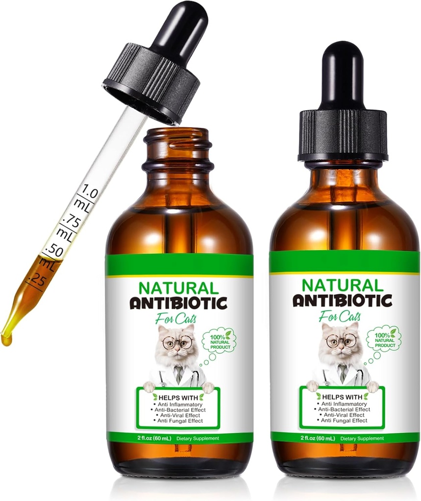 Katt Antibiotika, Antibiotika för katter, Natural Cat Multivitamin Herbal Supplements 60ml-2pcs