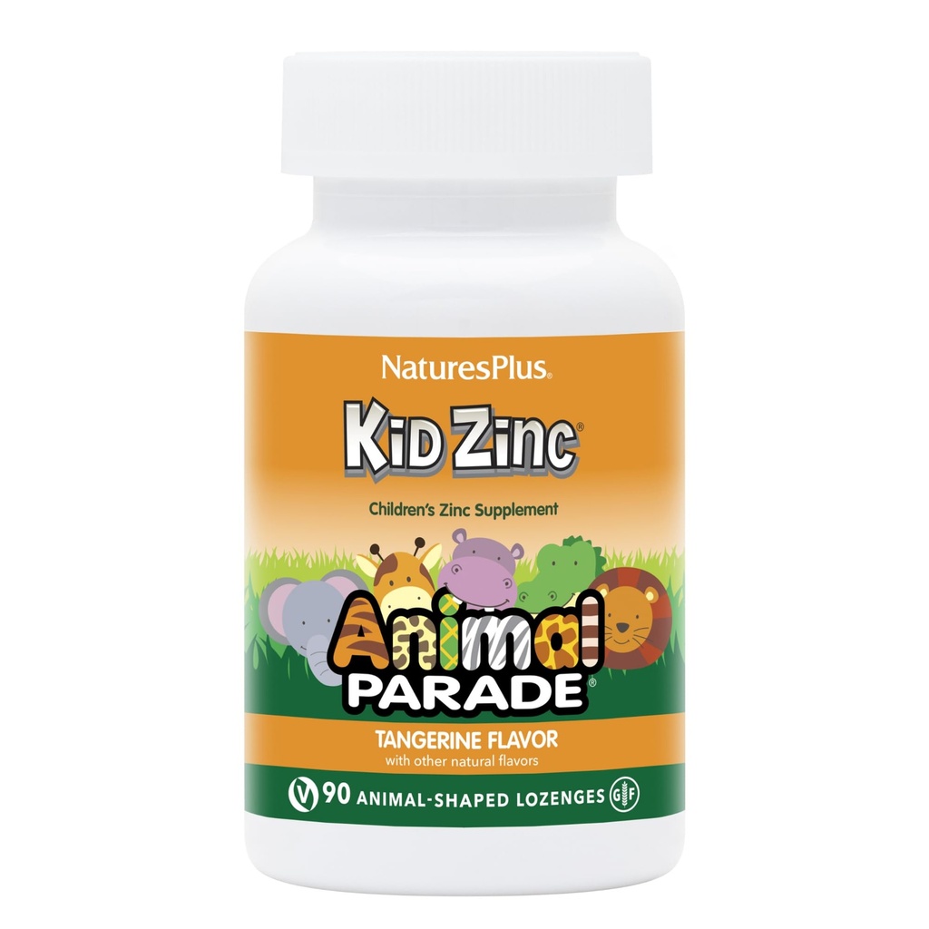 NaturesPlus Animal Parade KidZinc, Tangerine Maku - 90 Animal-Shaped Lozenges - Orgaanisesti kelated Sinkki - Vegan, Gluteeniton - 90 tarjoilua