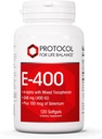 Protokolla E-400 268 (400 IU) - E-vitamiini Softgels - Antioksidantteja Täydennys Seleenin kanssa - d-Alpha sekoitettujen tokoferolien kanssa - Dairy Free & Halal - 120 Softgels