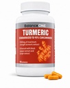 Balance ONE Turmeric Extract 1000mg Max Strength 95% Curcuminoidit - Turmeeric Curcumin täydentää yhteisen Comfort & Antioksidantti tukea - inkivääriuute ja BioPerine - 1 kuukausi toimitus