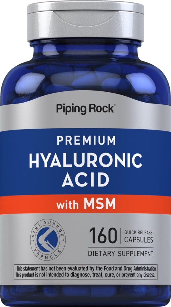Piping Rock Hyaluronic Acid Supplement . 100mg... 160 kapselia... MSM naisille ja miehille...