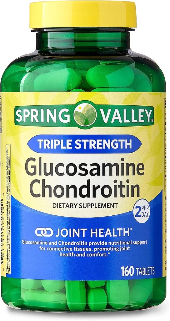 Spring Valley - Glukosamiinikondroitiini, Triple Strength, 160 Spring Valley -tablettia