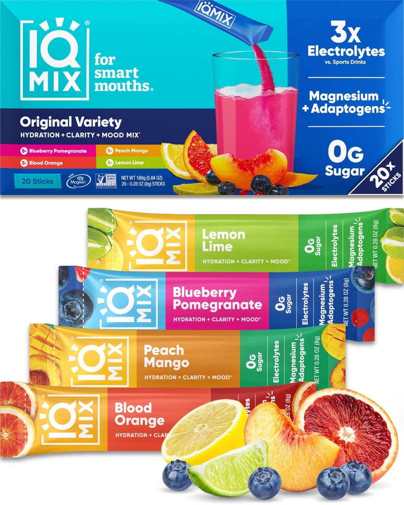 IQMIX Hydration Elektrolyyttijauhe ... 4-in-1 Formula for Hydration, Mielenlaatua, mieliala ja Recovery...