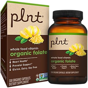 Organic Folaatti - Koko ruoka prenataali tuki - 800 mcg Foolihappo (100 kapselia)