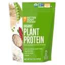 BetterBody Foods Organic Plant Based Protein Powder, 16g Protein 24% DV, Vegan, Low Net Carbs, Gluten Free, Dairy Free, No Sugar Added, Soy Free, Non-GMO, 12.7 Ounces