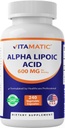 Vitamaattinen Alpha Lipoic Acid (ALA) 600 mg per Serving - 240 Vihanneskapselit - 120 Tarjoilut - Ei-GMO & Gluteenittomat