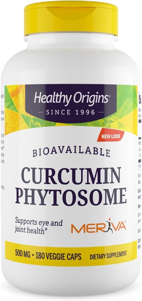 Hälsosamma ursprung Curcumin Phytosome (Featuring Meriva SF) 500 mg, stöder hälsa i gemensamma & ögon, icke-GMO, Vegan, 180 Veggie kapslar