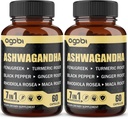 2 pakkausta 60 kapselia - 8050 mg Ashwagandha Extract täydennysosa - 7in1 sarviapilan, Maca, kurkuma, Rhodiola, inkivääri- ja mustapippuri - Spirit, Immuno- ja energiatuki - 4 kuukauden tarjonta