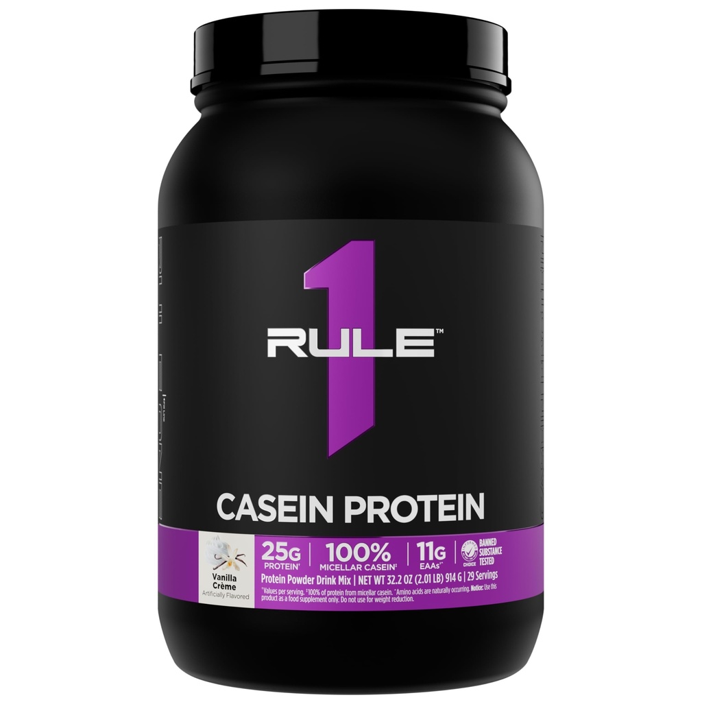 Sääntö 1 Kaseiiniproteiinia - 25g proteiinia ja 11g EAA:ta per tarjoilu hitaasta julkaisusta Micellar Casein Yön yli -hyödyntämistä ja jatkuvaa toimitusta aterioiden välillä (2 kiloa*, Vanilla Crème)