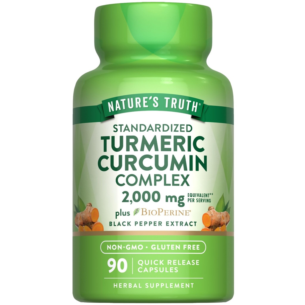 Nature's Truth Turmeric Curcumin Capsules ... 90 Count ... 95% Standardoituja kurkumiineja ja bioperiinejä...
