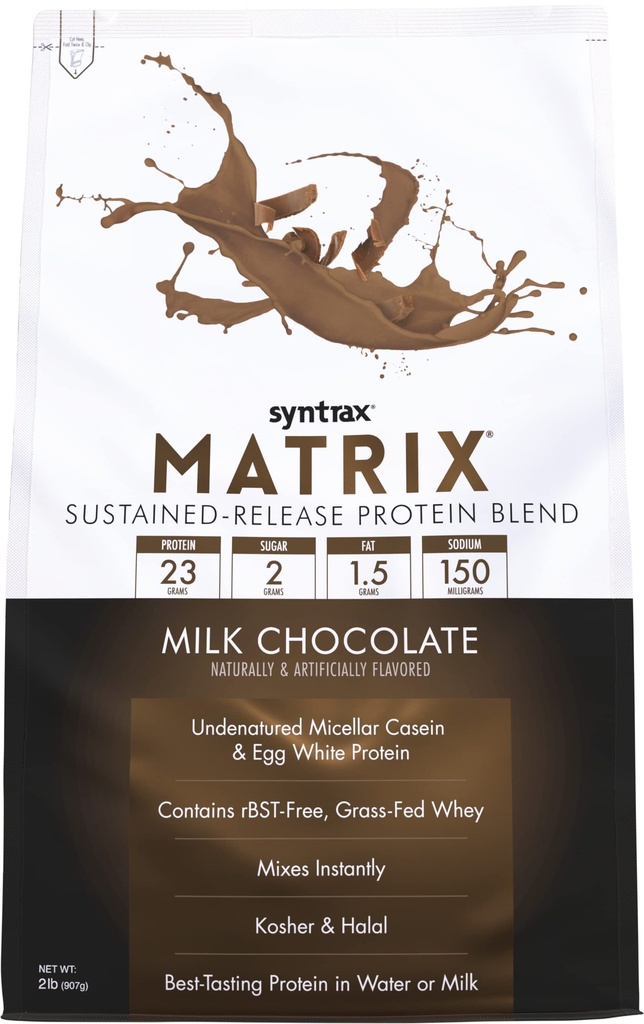 Syntrax Nutrition Matrix - Pitkäaikainen julkaisu Proteiini Blend, Milk Chocolate 2 lbs.