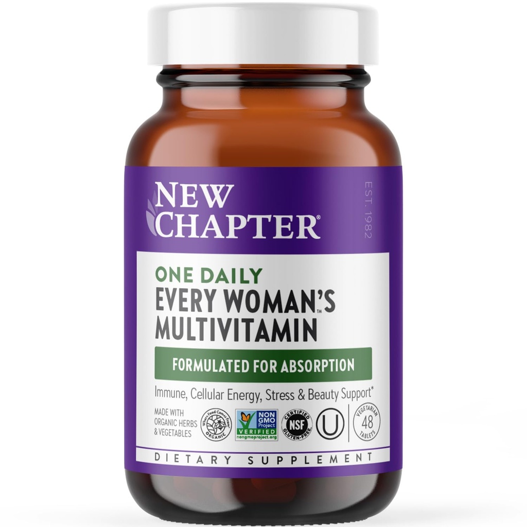 Nytt kapitel Kvinnors Multivitamin för Immune, Skönhet + Energistöd med jästa näringsämnen - Varje kvinnas en dagligen, gjord med organiska grönsaker och örter, icke-GMO, Gluten Free, 48 Count