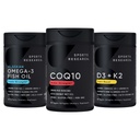 Sports Research 1250 mg Omega 3 Burpless Fish Oil from One-Source Wild Alaska Pollock, CoQ10 (200 mg) Enhanced w/Coconut MCT Öljyä parempaan imeytymiseen ja 5 000 IU D-vitamiinia 100 mikrog Mk7 K-vitamiinilla
