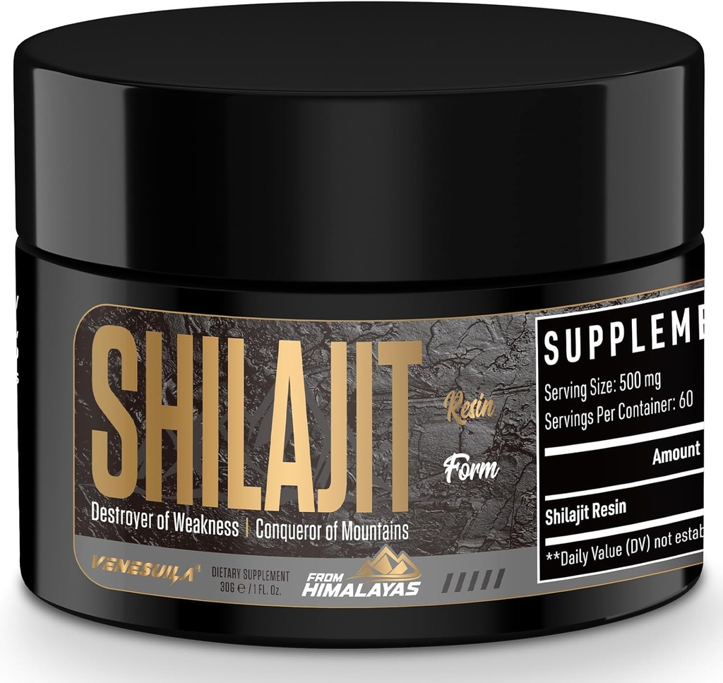 Shilajit Resin - Organic Shilajit Resin Third Party Tested Rich i 85+ Trace Minerals, Gold Grade Himalayan Pure Shiljait för energi (1 Fl Oz (Pack of 1))