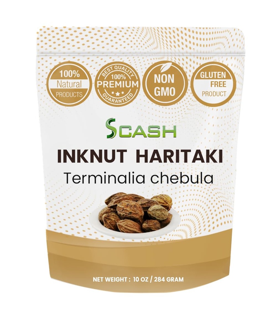 Haritaki / Inknut Whole för mörka cirklar | 10 Ounce (283 Grams) | 100% naturligt torkad ört | Terminalia chebula