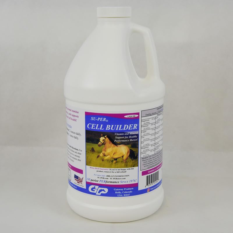 SU-PER Cell Builder Horse täydennysosa - korkea rauta-vitamiini Mineraali hevosen veren Builder Liquid for Performance Horses - 1/2 Gallon