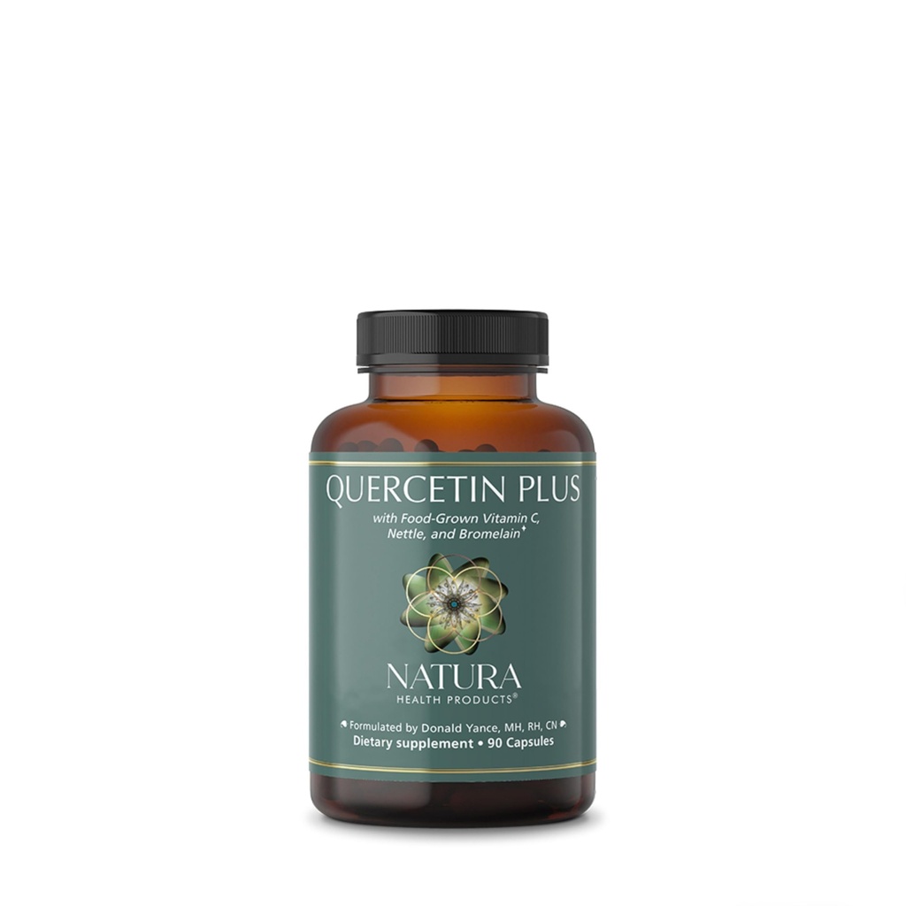 Natura Health Products Quercetin Plus Supplement - Modulerar hälsosam immun och histamin svar - med Bromelain, C-vitamin, Nettle Leaf & Quercetin (90 kapslar)