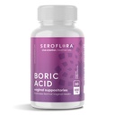 Seroflora Boric Acid Vaginal Suppositories - Främjar vaginal pH-balans och luktkontroll med USP Medical Grade Fine Powder, Easy Dissolve, Made in USA -600 mg 60 Count
