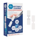 MED PRIDE Butterfly Haavojen sulkemista nauhat Pakkaus 100 Steriili Nonstick Hypoallergenic Latex Free Bandages for Cuts and Injuries (Medium)