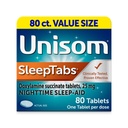 Unisom SleepTabs, Nighttime Uni-Aid, Doxylamiini Succinate, 80 tablettia