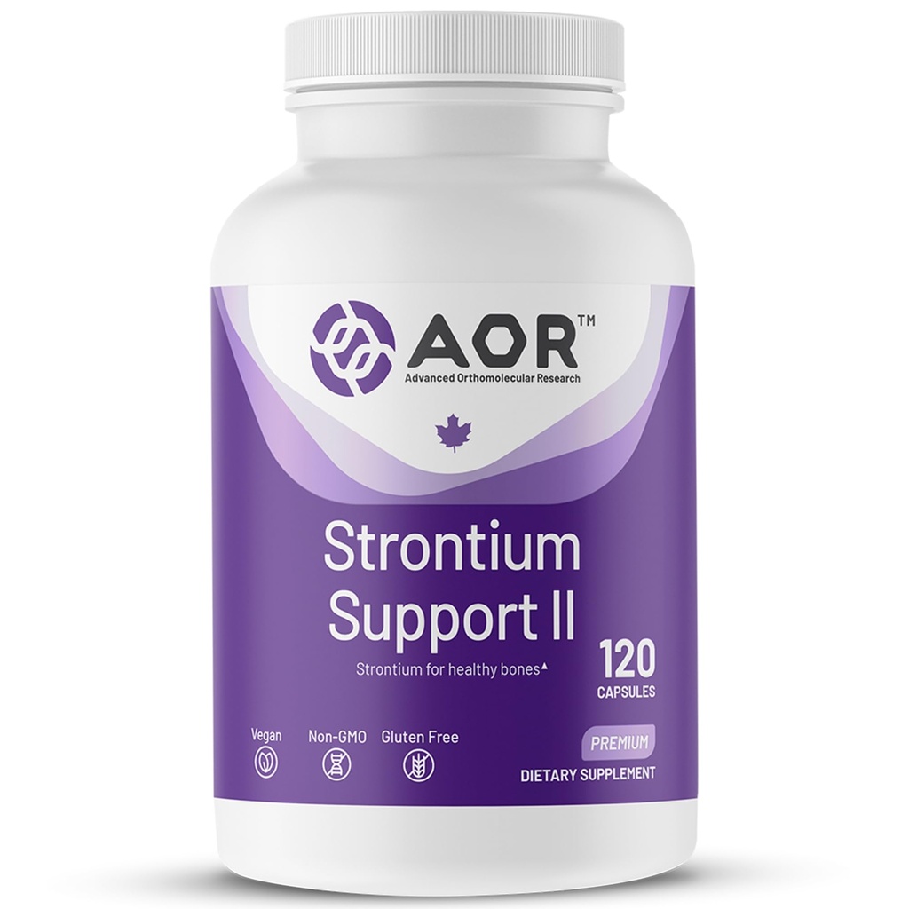 AOR, Strontium Support II, Mineral Support for Bone Health, Vegan, non-GMO (120 Caps)