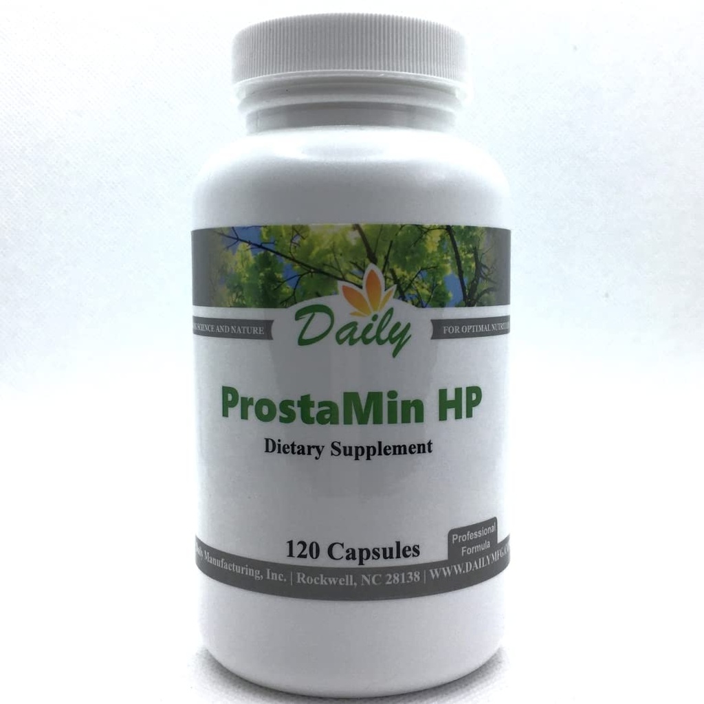 Daily Manufacturing ProstaMin HPTM (Beta Sitosterole, Pygeum, Reishi Mushroom, Valkosipuliuute, Curcumin (tumeric) & Sinkki)