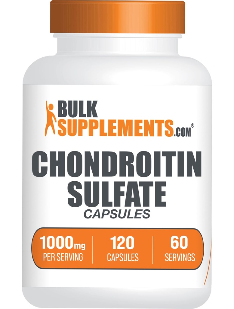 BulkSupplements.com Chondroitin Sulfaaattikapselit - Ravintolisä, Chondroitin Sulfate 1000 mg - Gluteeniton, 2 kapselia per tarjoilu, 120 kreivi (pakkaus 1)