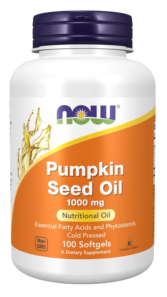 Nu tillskott, Pumpkin Seed Oil 1000 mg med väsentliga fettsyror och fytosteroler, Cold Pressed, 100 Softgels