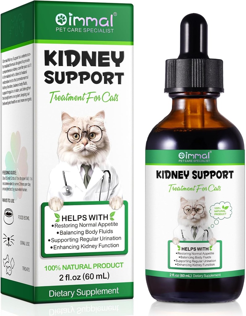 ALIVO Liver Support för katter, lever och njursupport för katter med naturligt växtbaserade extrakt hjälper till att balansera katter lever och njurar hälsa, naturligt Pet Herbal Supplement för katter - 60 ml