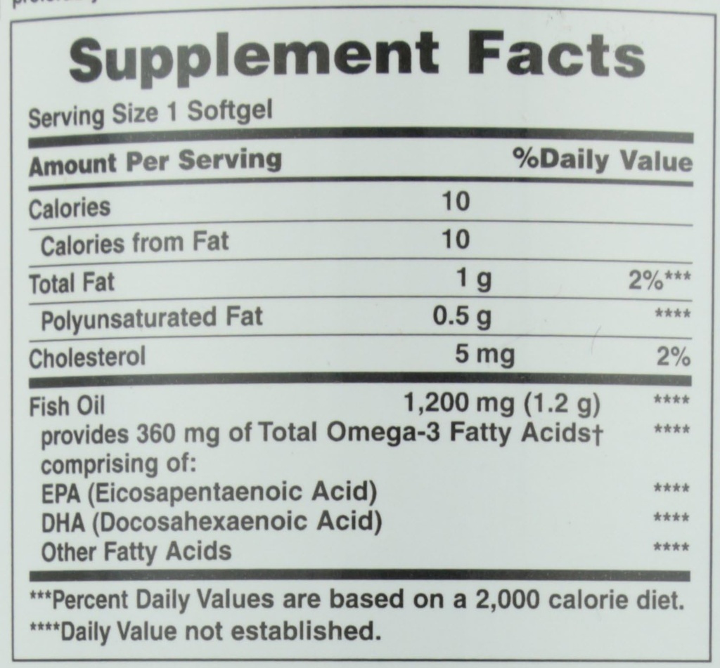 Nature's Bounty Fish Oil, Tukee Heart Health, 1200 Mg, Rapid Release Softgels, 200 Ct (paketti 2)