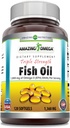 Fantastisk Omega Triple Strength Fish Oil (Omega-3, EPA / DHA) Supplement | 1360 Mg Per Servering | 120 Softgels | Non-GMO | Gluten-Free | Made in USA
