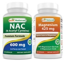 Bästa Naturals NAC 600 mg och Magnesium Glycinate 425 mg