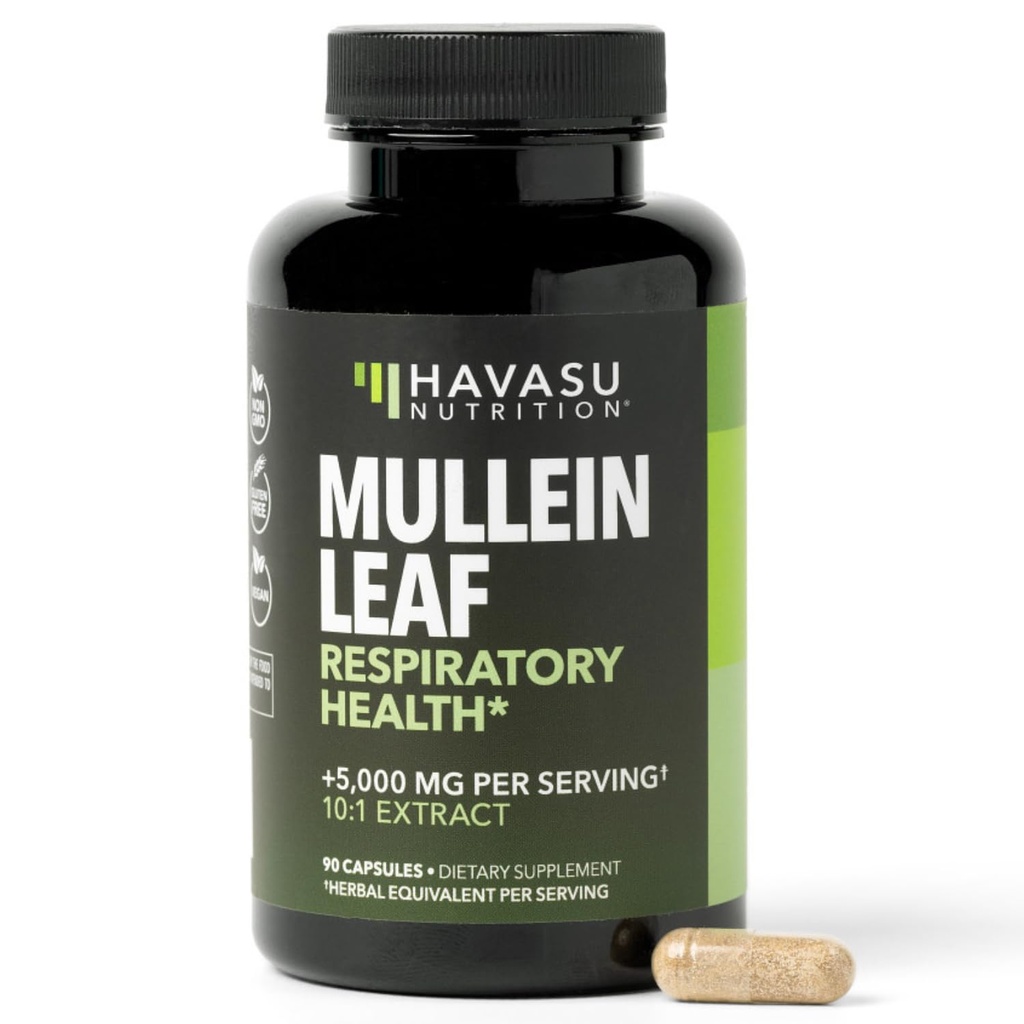 Mullein Leaf kapselit hengitysteiden terveyttä - 5000 mg uute 10:1 keuhkojen tukea ja immuunitoiminto - 90 Count - Vegan, non-GMO-kapselit - kasviperäisten täydentää päivittäin hyvinvointi - 3 kuukauden tarjonta