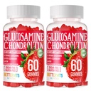 Glukosamiini Chondroitin Gummies MSM & Elderberry Extra Strength - Joint Support, antioksidantti Immuuni tuki täydentää aikuisille, miehet & naiset. 120 Mansikkamakkarat