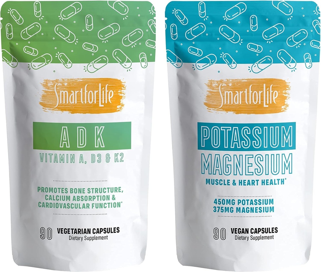 Smart för Life Potassium Magnesium & Vitaminer A,D3, K2 90 Count