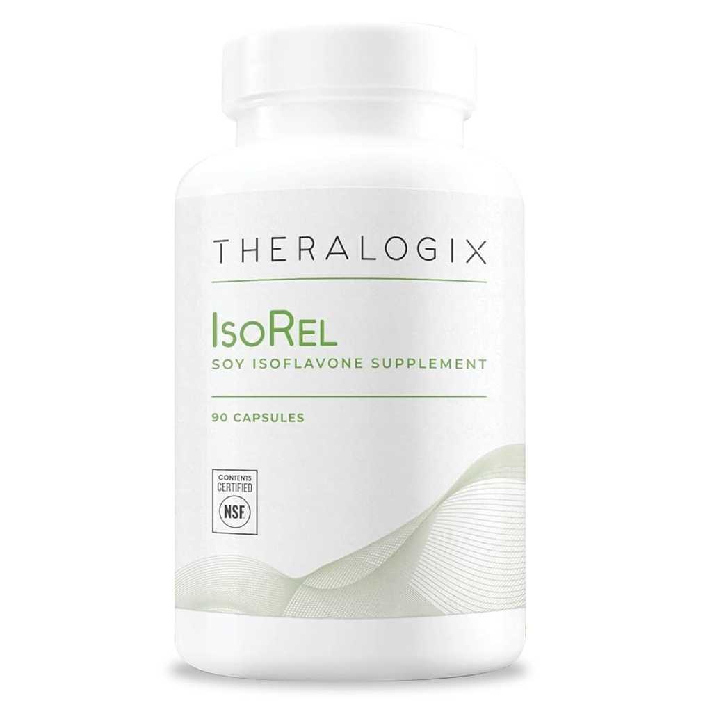 Theralogix IsoRel Koko soijauute täydennysosa - 90 päivän toimitus - vaihdevuodet Tuki Aid Hot Flashs - Eturauhasen terveystuki miesten - NSF Certified - 90 kapselia