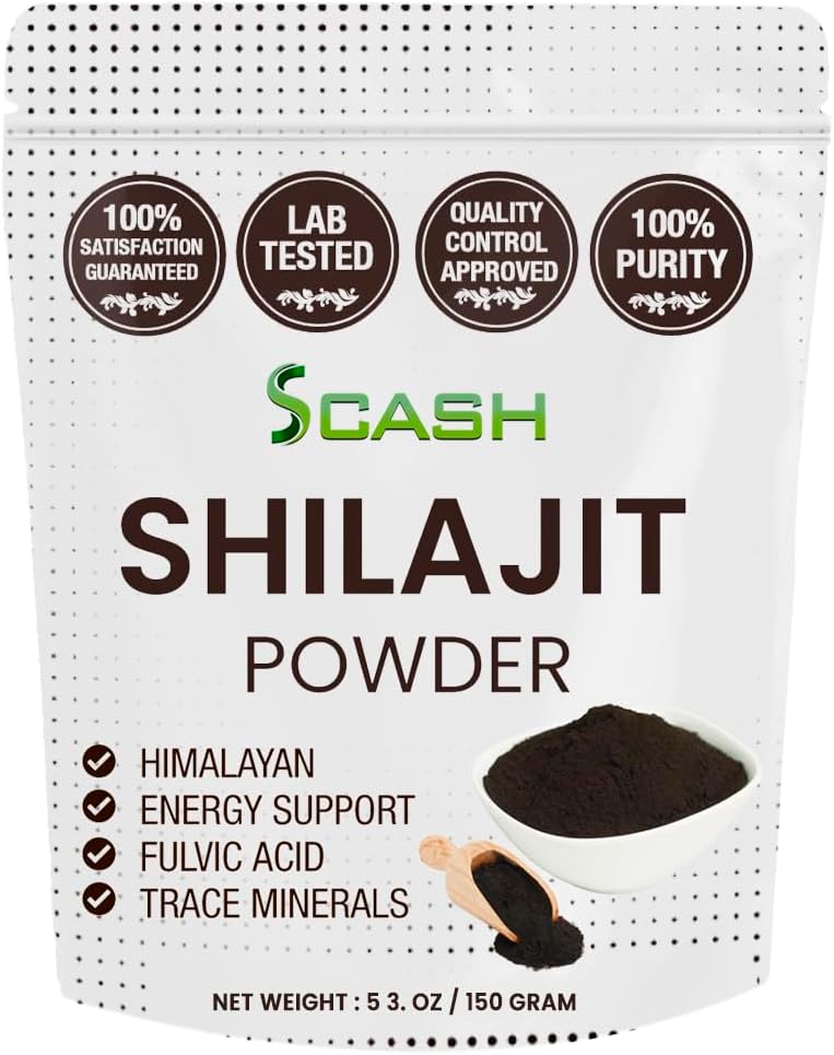 scash 600 Servings Shilajit Dry Extract Supplement Powder, 5.3 Ounce / 150g, Shilajit Pure Himalayan Mineral with Fulvic Acid, Fulvic Minerals Complex for Energy Supplement